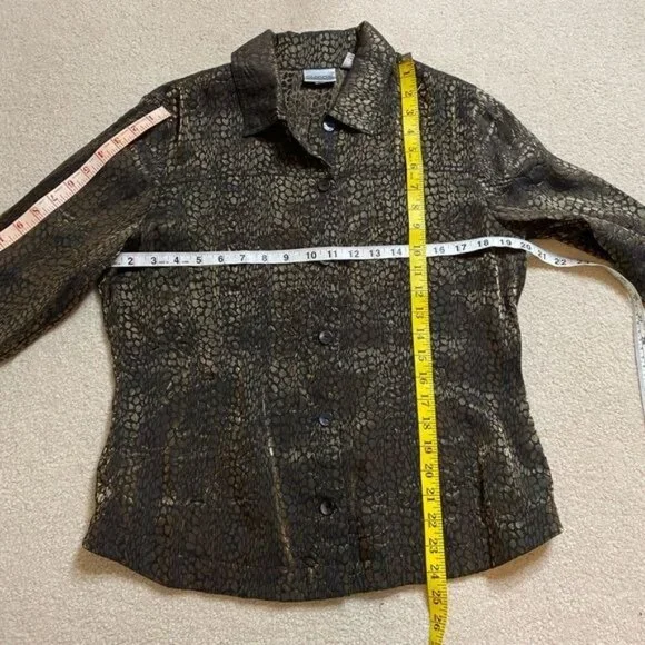 Chico's Animal Print Button Down Blouse - Picture 5 of 9